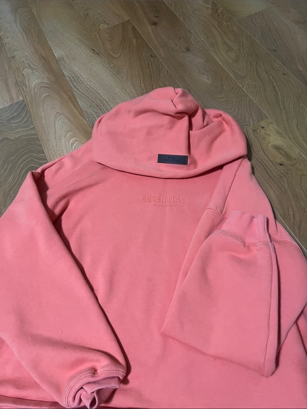 Essentials Coral Pink Women's Hooded Sweatshirt. Worn few times. - Picture 2 of 2